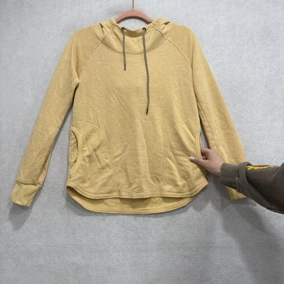 Toad&Co Hoodie Womens Small Yellow Covert Hemp Terry Pullover Sweatshirt Pockets - Picture 6 of 11